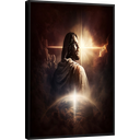 Ver imagem 1 de Quadro Decorativo Canvas Moldura Grande Filete Jesus Cristo Mundo Gg