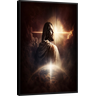 Quadro Decorativo Canvas Moldura Grande Filete Jesus Cristo Mundo Gg - 1