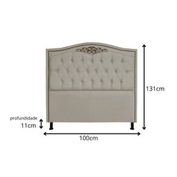 Cabeceira Imperio 100 cm Suede Azul Marinho - 3