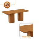 Ver imagem 5 de Mesa de Jantar Eloise 180cm Tampo Mdf 6 Cadeiras Moderna Veludo Creme/naturale