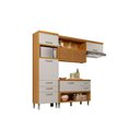Ver imagem 1 de Cozinha Modulada Nesher Princesa 3 Peças (Balcão + Aéreo + Paneleiro) C3P23 Freijo/Off White