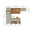 Ver imagem 3 de Cozinha Modulada Nesher Princesa 3 Peças (Balcão + Aéreo + Paneleiro) C3P23 Freijo/Off White