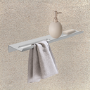 Ver imagem 2 de Prateleira Suporte para Banheiro Escovado Grega Aço Inox 70cm