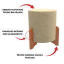 Ver imagem 2 de Puff Redondo Banqueta Luxo Decorativo Retro Vintage Zinn:bege
