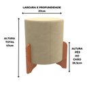 Ver imagem 3 de Puff Redondo Banqueta Luxo Decorativo Retro Vintage Zinn:bege