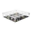 Ver imagem 4 de Porta Joias Acrílico Square com tampa articulada e 16 Nichos Centauri Acrílicos PJ-S16