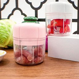 Mini Processador Alimentos Eletrico Dupla Lamina Triturador Recarregavel Portátil Cozinha Legumes - 4