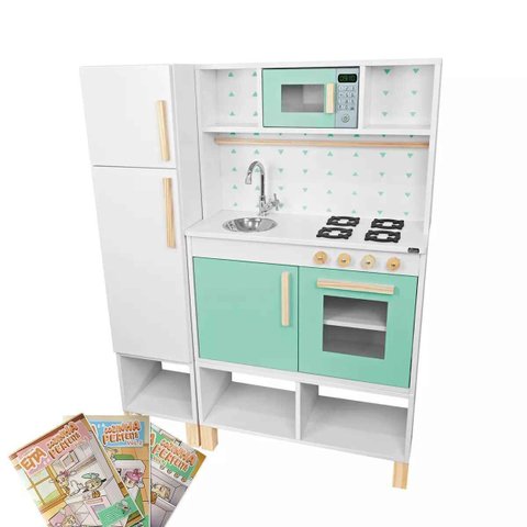 Módulo Crescer Cozinha Infantil com Geladeira - Verde Claro
