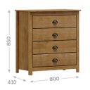 Ver imagem 5 de Conjunto Quarto Guarda-roupa 2 Portas, Cômoda 4 Gavetas Freijó Topázio Madeira Pinus - Finestra