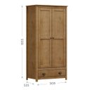 Ver imagem 2 de Conjunto Quarto Guarda-roupa 2 Portas, Cômoda 4 Gavetas Freijó Topázio Madeira Pinus - Finestra