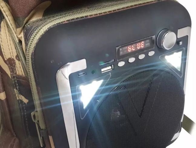Mochila Caixa De Som Integrada Bluetooth Rádio FM Micro Sd - 2