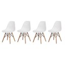 Ver imagem 1 de Kit 4 Cadeiras Eiffel Eames Dsw Branco Base Pp