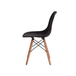 Kit 4 Cadeiras Eiffel Eames Dsw Preta Base Madeira - 4