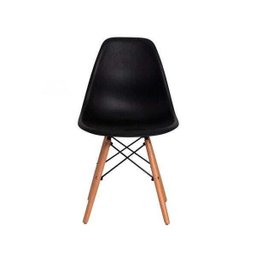 Kit 4 Cadeiras Eiffel Eames Dsw Preta Base Madeira - 3