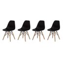 Ver imagem 1 de Kit 4 Cadeiras Eiffel Eames Dsw Preta Base Madeira