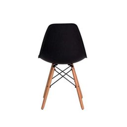 Kit 4 Cadeiras Eiffel Eames Dsw Preta Base Madeira - 5