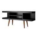 Ver imagem 3 de Rack para Tvs até 55 Utopia 135 cm Retrô 2 Nichos Sala Estar - Preto Fosco