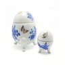 Conjunto Porta Joia - Flores Azul e Borboletas Cerâmica Maria Sofia - 1