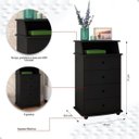 Ver imagem 3 de Criado Mesa de Cabeceira com 4 Gavetas e Nicho Luxo Ii:preto