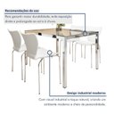 Ver imagem 6 de Conjunto Sala de Jantar 4 Lugares Retangular Tampo de Vidro 120x85cm Mesa Smart com Cadeiras Mono Branco