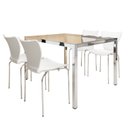 Ver imagem 2 de Conjunto Sala de Jantar 4 Lugares Retangular Tampo de Vidro 120x85cm Mesa Smart com Cadeiras Mono Branco