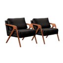 Ver imagem 3 de Conjunto 2 Poltrona Mona Luxo Madeira Maciça Veludo:veludo Preto