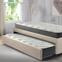 Ver imagem 3 de Bicama Box Viúva 126x208 Suede Bege com Dois Colchões Adapto Molas Ensacadas Ecoflex
