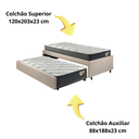 Ver imagem 7 de Bicama Box Viúva 126x208 Suede Bege com Dois Colchões Adapto Molas Ensacadas Ecoflex