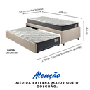 Ver imagem 2 de Bicama Box Viúva 126x208 Suede Bege com Dois Colchões Adapto Molas Ensacadas Ecoflex