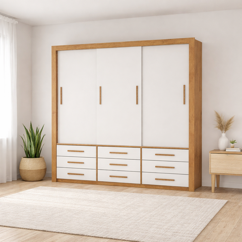 Guarda Roupa 3 Portas 9 Gavetas Imperium -grand Line