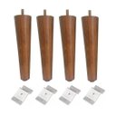 Ver imagem 1 de Kit 4 Pé Palito 15cm Amendoa Marrom Claro + Chapinha Inclinada