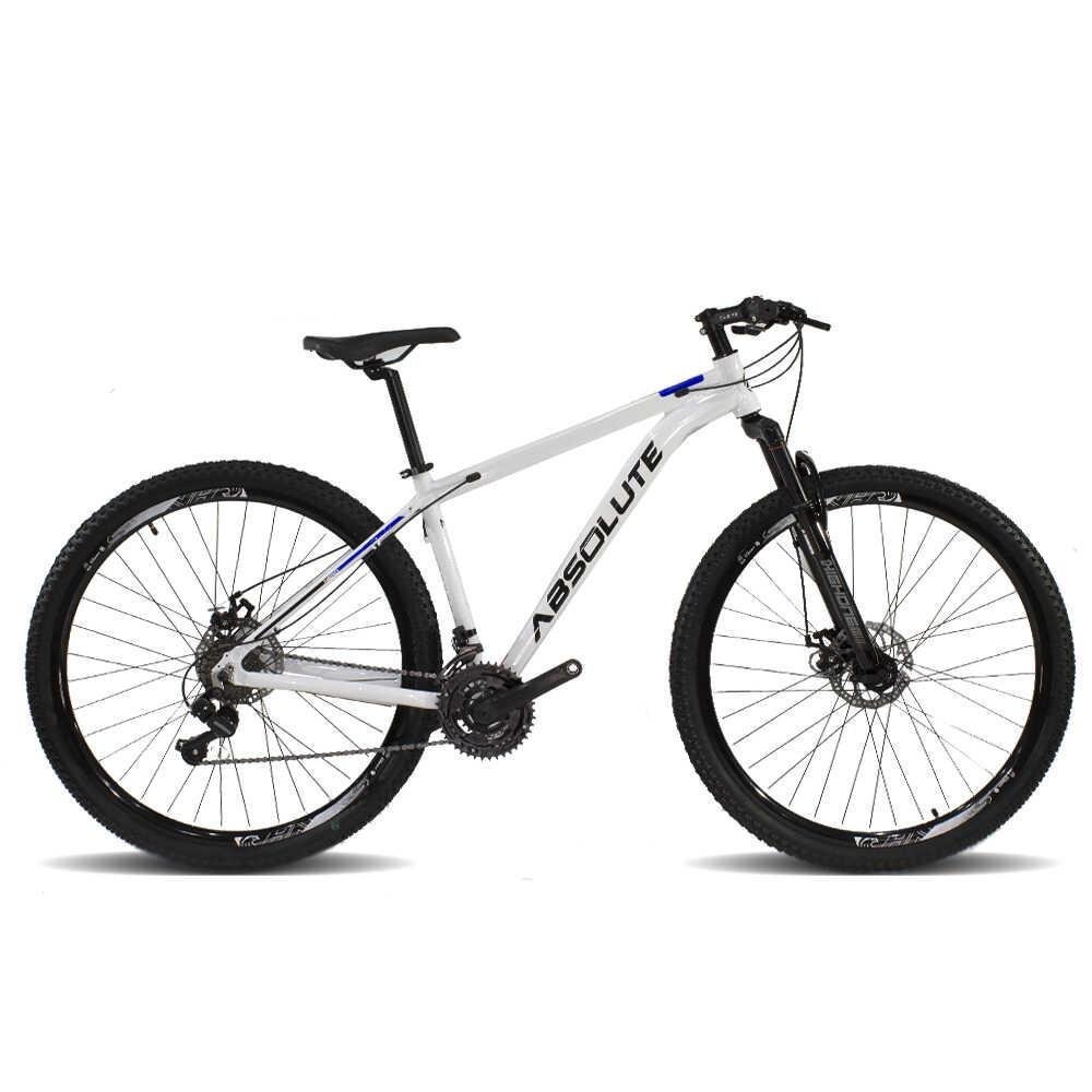 Bicicleta Aro 29 Absolute Nero Aluminio Câmbios Shimano 21v Freio a Disco - Branco+preto - 19 - 2