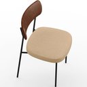 Ver imagem 6 de Kit 06 Cadeiras para Sala de Jantar Melina L02 Couríssimo Marrom Linho Bege Escuro - Lyam Decor
