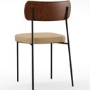 Ver mais imagens de Kit 06 Cadeiras para Sala de Jantar Melina L02 Couríssimo Marrom Linho Bege Escuro - Lyam Decor