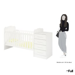 Berço com Cômoda 4 Gavetas Multiuso Trocador Quarto de Bebê - 5