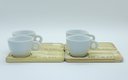 Ver imagem 3 de Kit Jogo 4 Xícaras Café/chá Cônica Baixa 150ml C/ Pires Pinus - Porcelana Branca