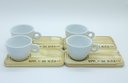 Ver imagem 1 de Kit Jogo 4 Xícaras Café/chá Cônica Baixa 150ml C/ Pires Pinus - Porcelana Branca