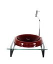 Ver imagem 1 de GABINETE COM CUBA CHAPEU 10MM VERMELHO CEREJA COM TAMPO 40CM INCOLOR MAIS TORNEIRA METAL CROMADA