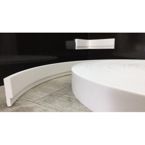 Roda Teto, Moldura De Teto, Sanca Teto De Eva Adesivo E Flexível *e19 5cmx 1cm 25 Metros* Branco