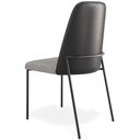 Ver mais imagens de Cadeira Decorativa Estofada Sala de Jantar Bella L02 Couríssimo Preto Linho Cinza Escuro - Lyam Deco
