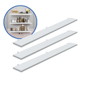 Ver imagem 2 de Kit 2 Prateleira Branca 90X10 + Suporte Flutuante Mdf Organizadora Decoração Cozinha Banheiro Sala