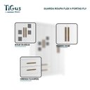 Ver imagem 6 de Guarda Roupa Infantil 4 Portas 2 Gavetas Fly Branco Amadeirado Flex - Tigus Baby