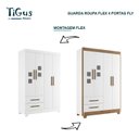 Ver imagem 3 de Guarda Roupa Infantil 4 Portas 2 Gavetas Fly Branco Amadeirado Flex - Tigus Baby