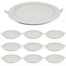 Kit 10 Luminária Painel 18w Led Redondo Embutir Luz Branca - 1