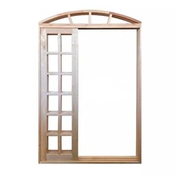 Porta Balcão de Correr de Madeira Padrão Cedro Purgato em Arco Bat.14 Cm- 2.35(a) X 1.80(l) - 1