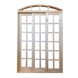 Porta Balcão de Correr de Madeira Padrão Cedro Purgato em Arco Bat.14 Cm- 2.35(a) X 1.80(l) - 3