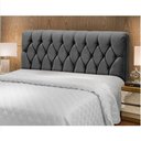 Ver imagem 2 de Cabeceira Cama Box Casal King Size 195cm Eloá Estofada Suede Premium Cinza