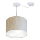 Ver imagem 3 de Lustre Pendente Cilíndrico com Desvio Md-4258 Cúpula em Tecido 40x30cm Rustico Bege - Bivolt