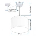 Ver imagem 4 de Lustre Pendente Cilíndrico com Desvio Md-4258 Cúpula em Tecido 40x30cm Rustico Bege - Bivolt