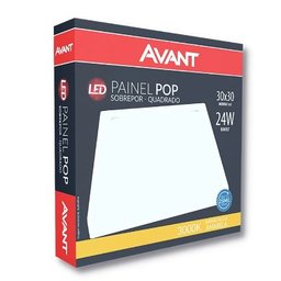 Plafon LED Quadrado 24W Painel Sobrepor Avant Branco Quente - 2